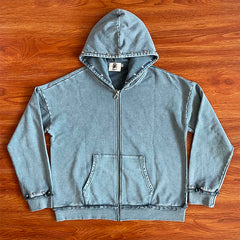 SAINT VANITY ins same style washed water distressed rivet hooded sweatshirt