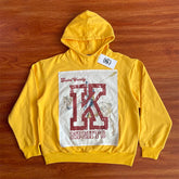 SAINT VANITY Patchwork Yellow Hooded Casual Sweatshirt