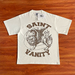 SAINT VANITY休闲短袖T恤 2024秋季ins风字母印花圆领设计 (1)