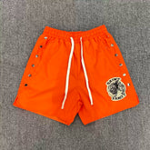 Saint Vanity Embroidered Button-Up Sports Shorts