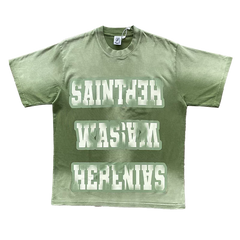 SAINT VANITY Washed Watercolor Print Casual Short-Sleeved T-shirt
