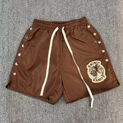 SAINT VANITY Embroidered Button-Up Casual Sports Shorts