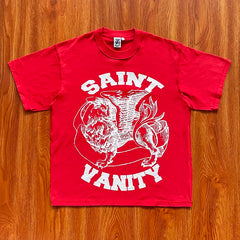 SAINT VANITY ins Same Style Letter Printed Casual Short Sleeve T-shirt (1)