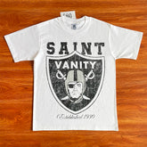 SAINT VANITY Vintage Fashion Print Casual Pure Cotton Short-Sleeved T-shirt