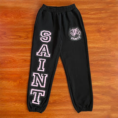 SAINT VANITY Printed Logo Casual Sweatshirt and Pants Set