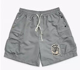SAINT VANITY Button Embroidered Patchwork Casual Shorts