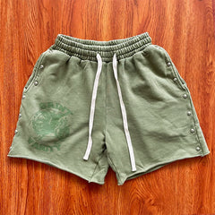 SAINT VANITY ins same style washed water distressed rivet casual sports shorts