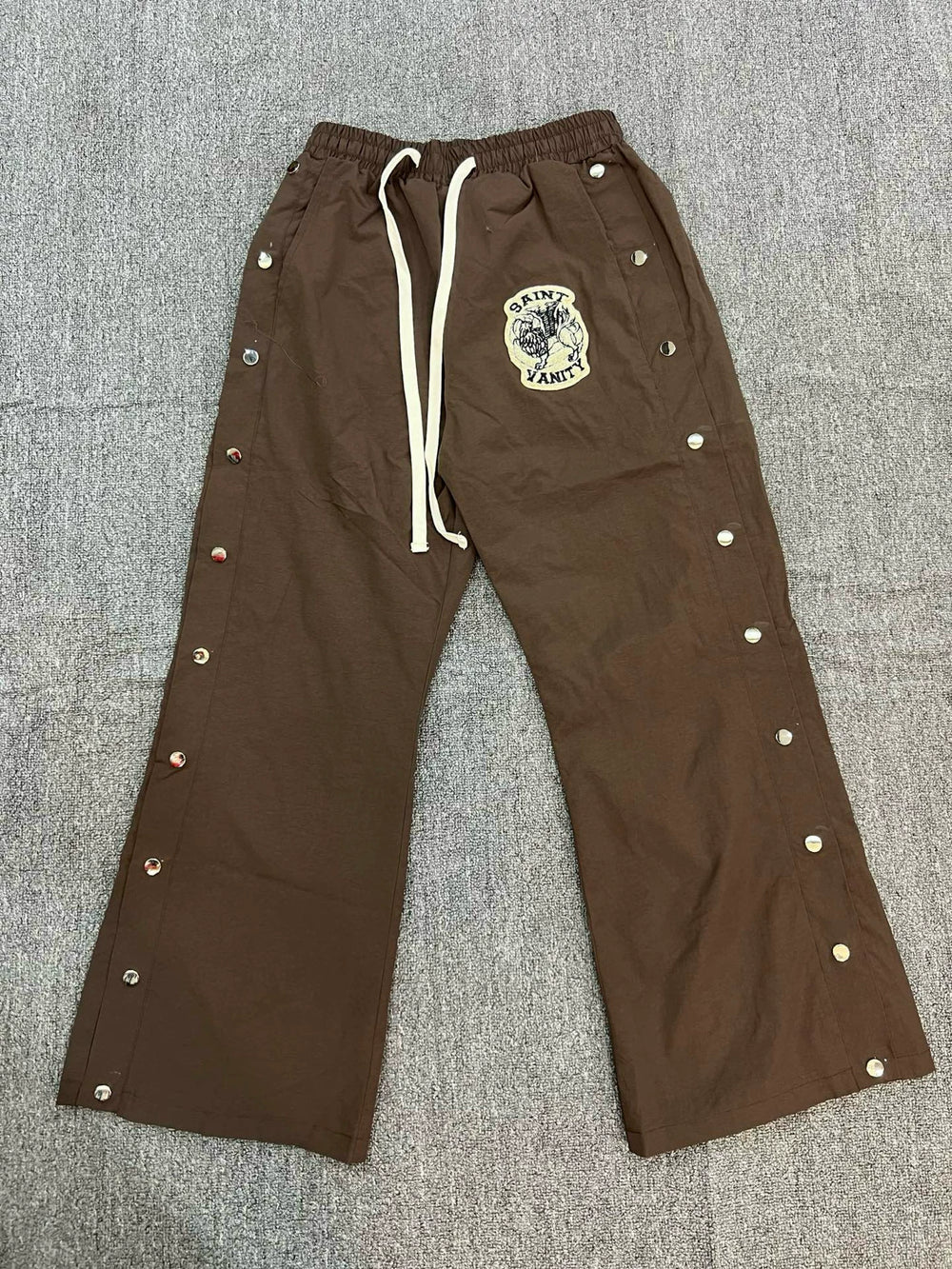 SAINT VANITY Loose High Street Button-Up Casual Pants