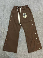 SAINT VANITY sporty casual straight-leg button-down pants