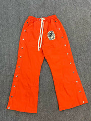 SAINT VANITY sporty casual straight-leg button-down pants