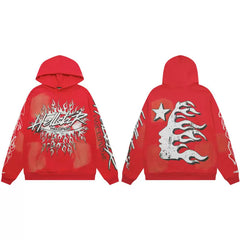 Hellstar Red Faded Flame Portrait Hoodie