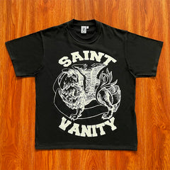 SAINT VANITY ins Same Style Letter Printed Casual Short Sleeve T-shirt (4)