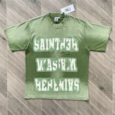 SAINT VANITY Washed Watercolor Print Casual Short-Sleeved T-shirt