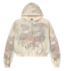 Vale Forever Nostalgia Zip Up Hoodie Cream