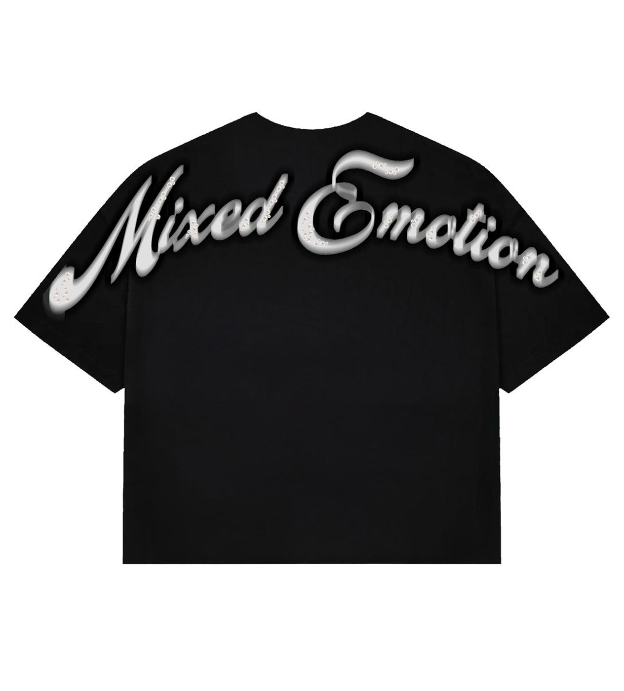 Mixed Emotions Pearl Cropped Tee Black