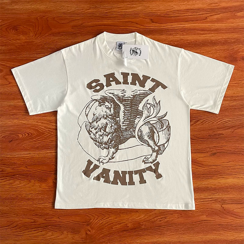 SAINT VANITY休闲短袖T恤 2024秋季ins风字母印花圆领设计 (1)
