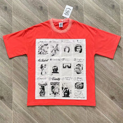 SAINT VANITY Printed Fabric Casual Pure Cotton Short-Sleeved T-shirt