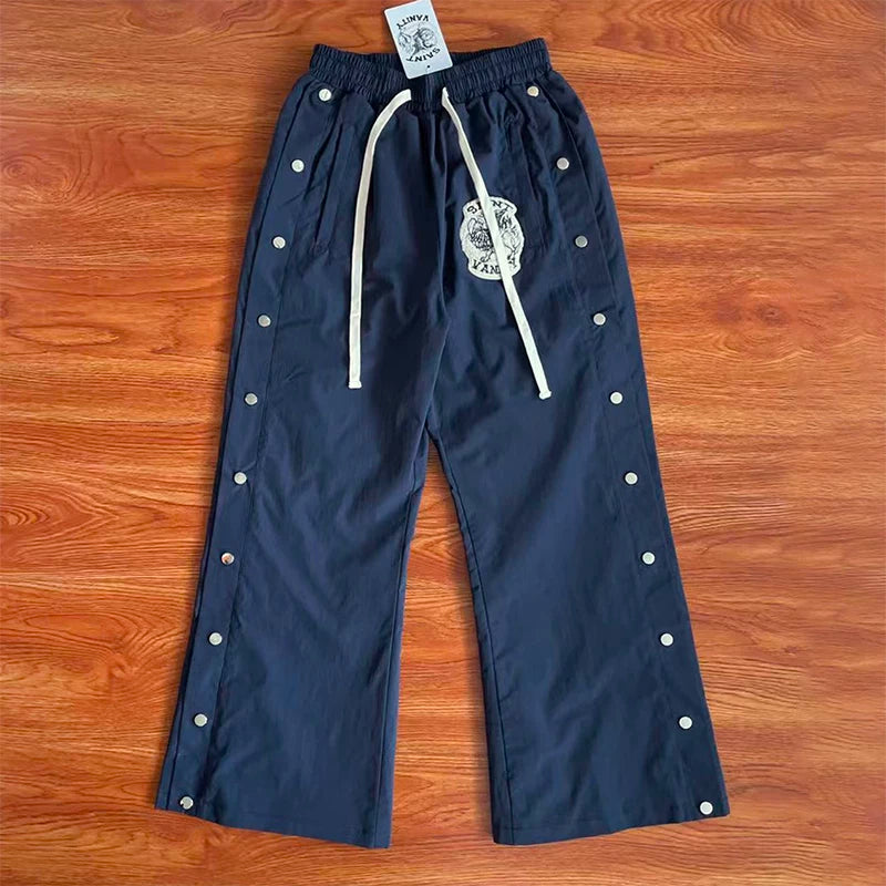 SAINT VANITY Embroidered Buckle Sports Style Casual Windbreaker Coat Pants Set
