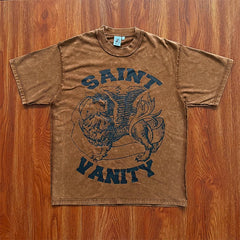 SAINT VANITY ins Same Style Letter Printed Casual Short Sleeve T-shirt (3)