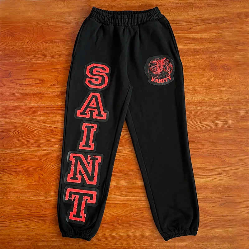 SAINT VANITY Printed Logo Casual Sweatshirt and Pants Set