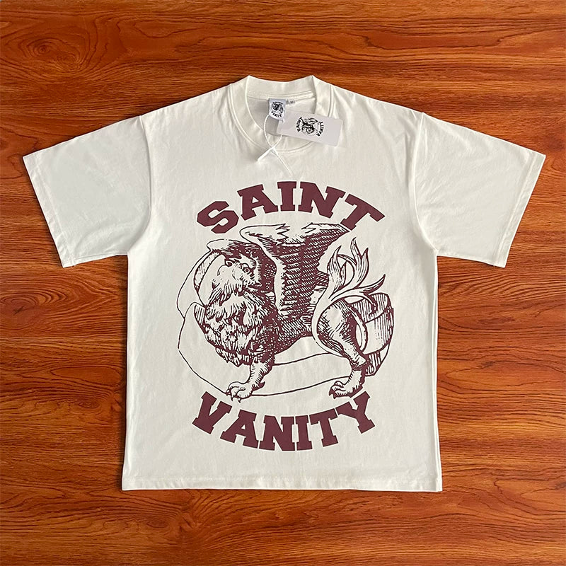 SAINT VANITY休闲短袖T恤 2024秋季ins风字母印花圆领设计 (2)