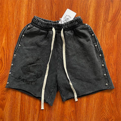 SAINT VANITY ins same style wash water used rivet casual sports shorts