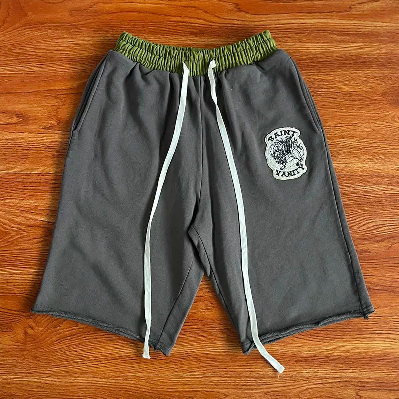 SAINT VANITY Zip Up Hoodie Zipper Embroidery Hoodie Shorts Set