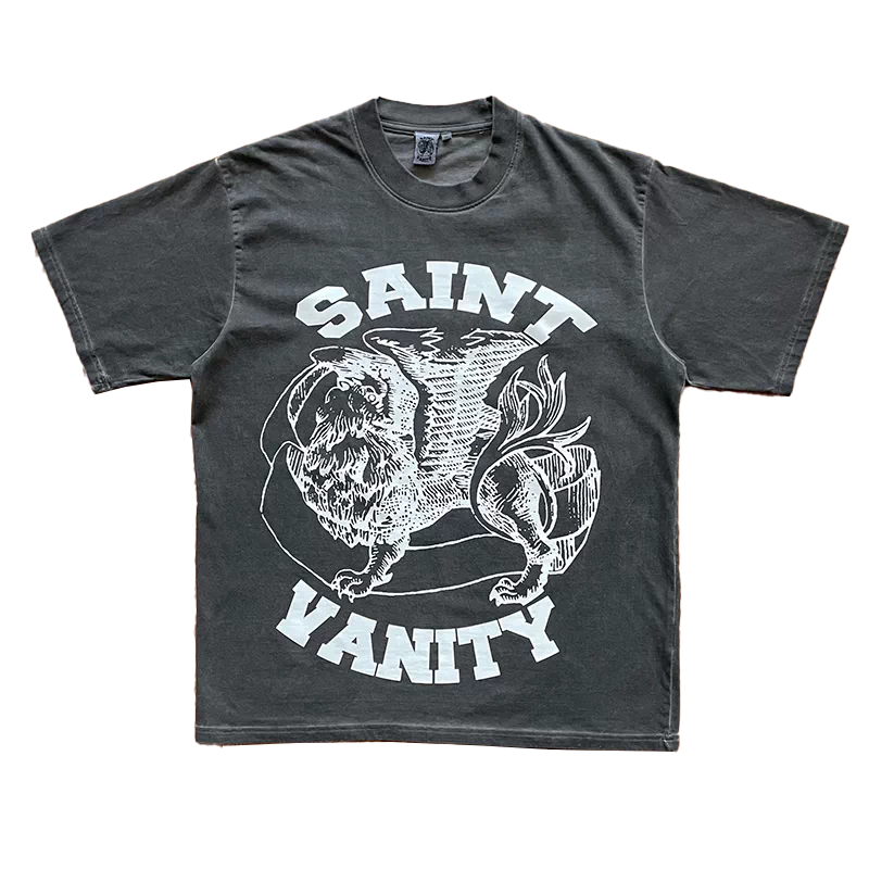 SAINT VANITY ins Same Style Letter Printed Casual Short Sleeve T-shirt