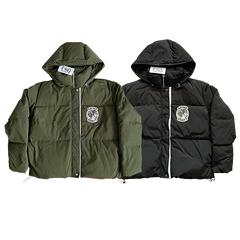 SAINT VANITY Fashion V-neck Hooded Embroidered Down Jacket