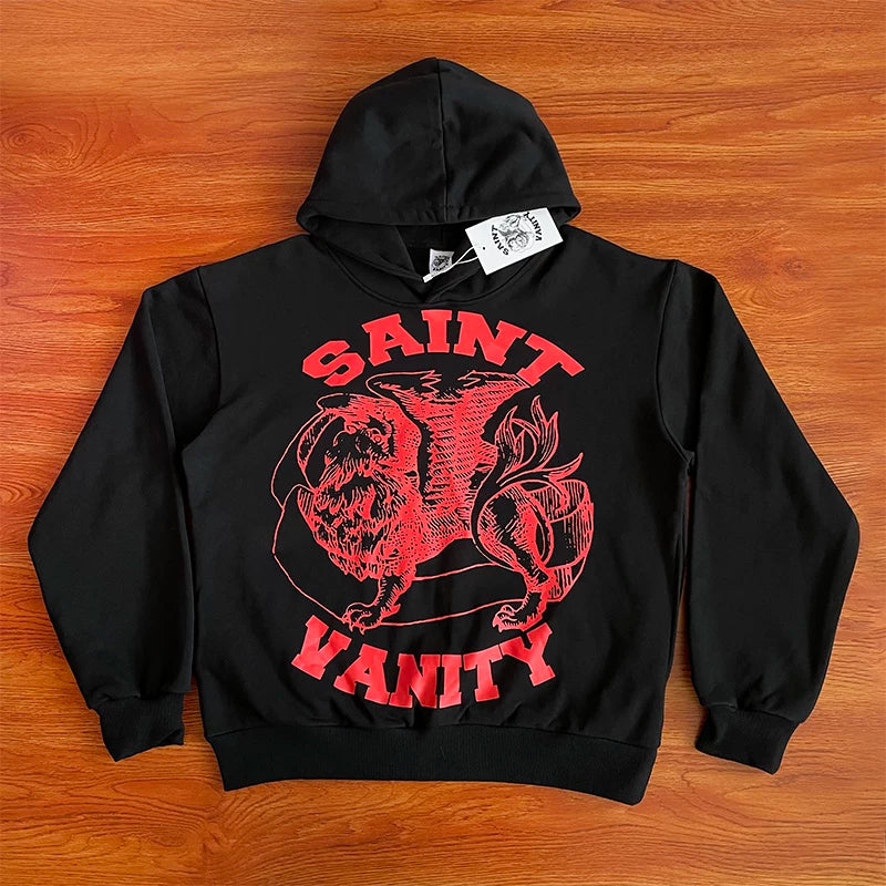 SAINT VANITY Printed Logo Casual Sweatshirt and Pants Set
