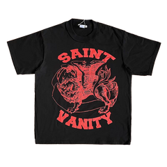 SAINT VANITY ins same style reverse letter printed casual short sleeved T-shirt