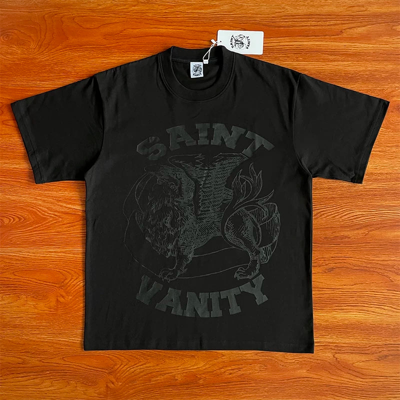 SAINT VANITY ins Same Style Letter Printed Casual Short Sleeve T-shirt