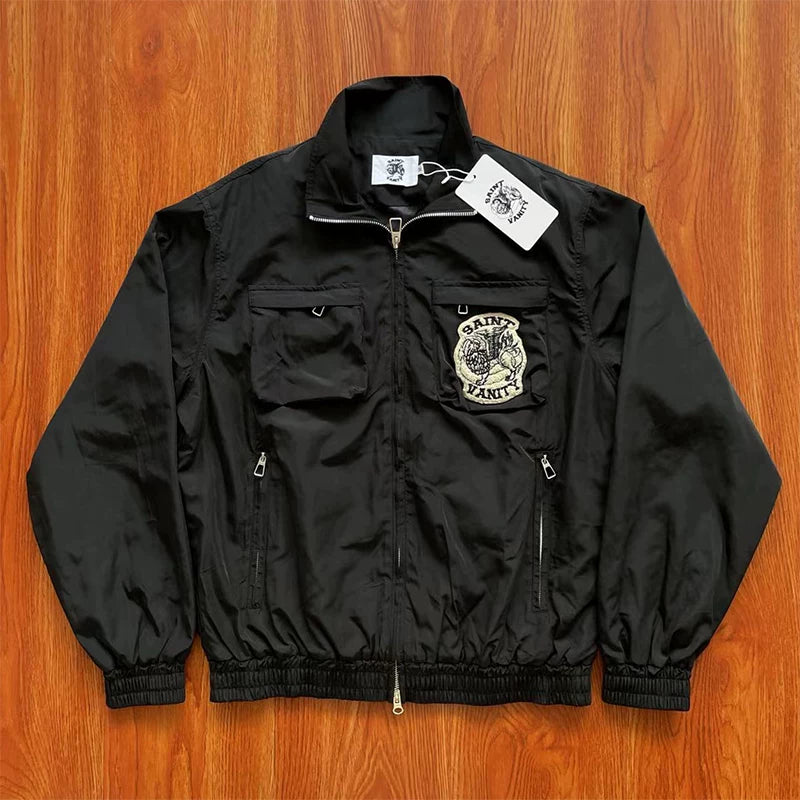 SAINT VANITY ins same style rivet casual sports shorts jacket set