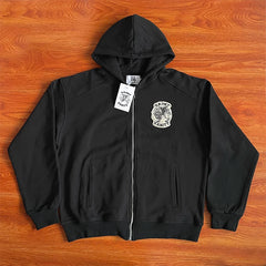 SAINT VANITY Zip Up Hoodie Zipper Embroidery Hoodie Shorts Set