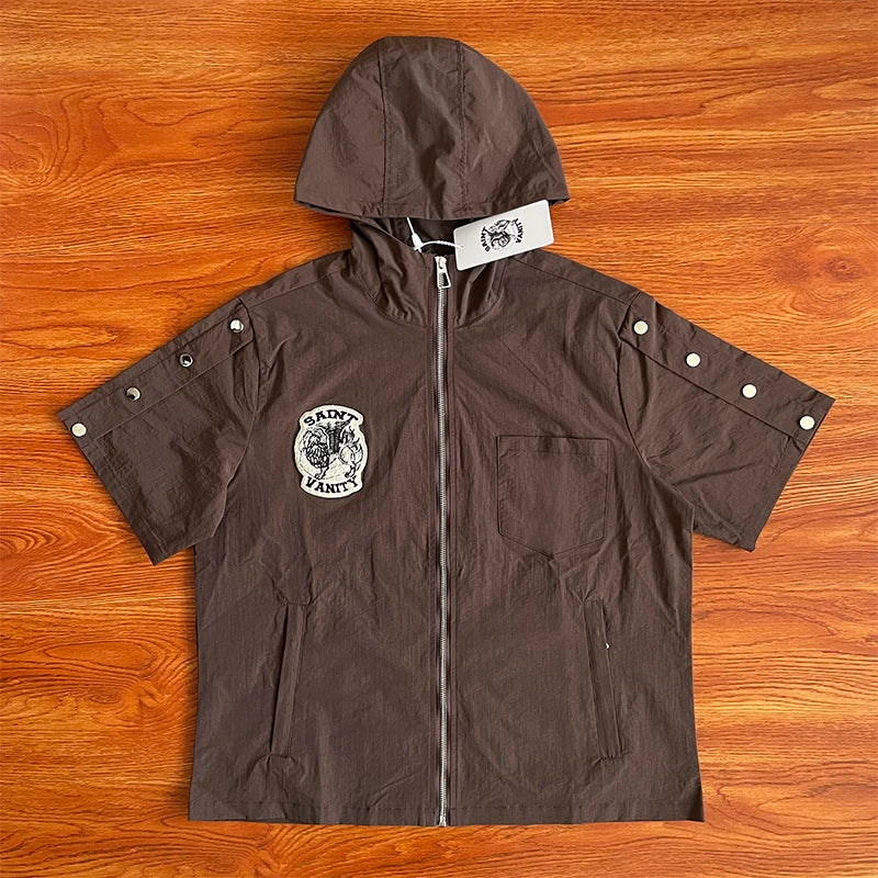 SAINT VANITY Embroidered Casual Sports Zipper Set