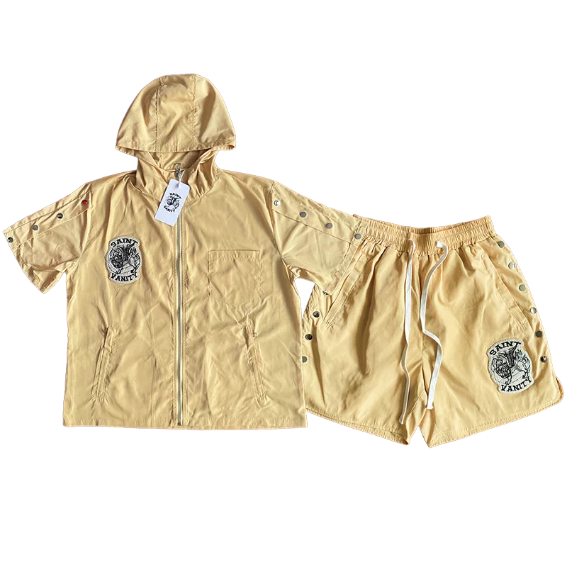 SAINT VANITY Zippered Embroidered Casual Sports Set