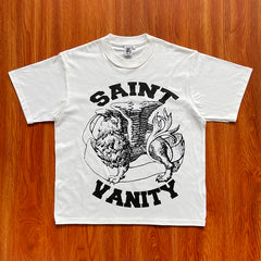 SAINT VANITY ins Same Style Letter Printed Casual Short Sleeve T-shirt (2)