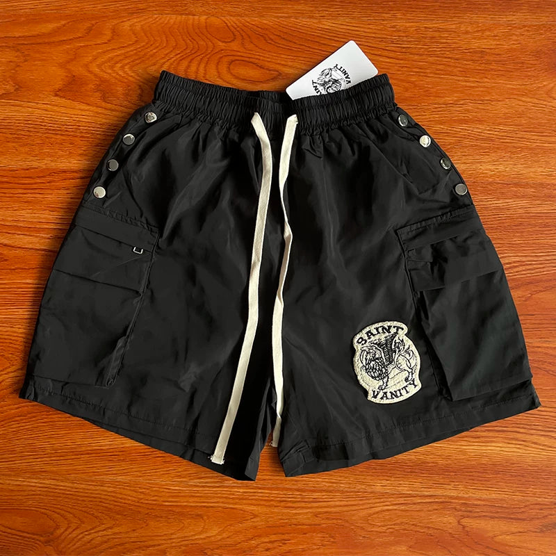 SAINT VANITY ins same style rivet casual sports shorts jacket set