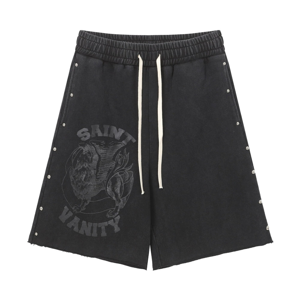 SAINT VANITY Washed Water Drilling Shorts, Five-Piece Set