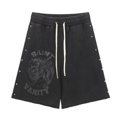 SAINT VANITY Washed Water Drilling Shorts, Five-Piece Set