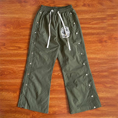 SAINT VANITY Embroidered Buckle Sports Style Casual Windbreaker Coat Pants Set