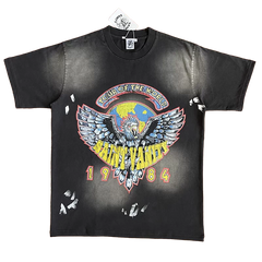 SAINT VANITY 1984 Tour of the World Eagle Earth Printed Vintage Short sleeved T-shirt