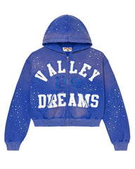 Vale Forever Classico Zip Up Hoodie Sapphire Blue