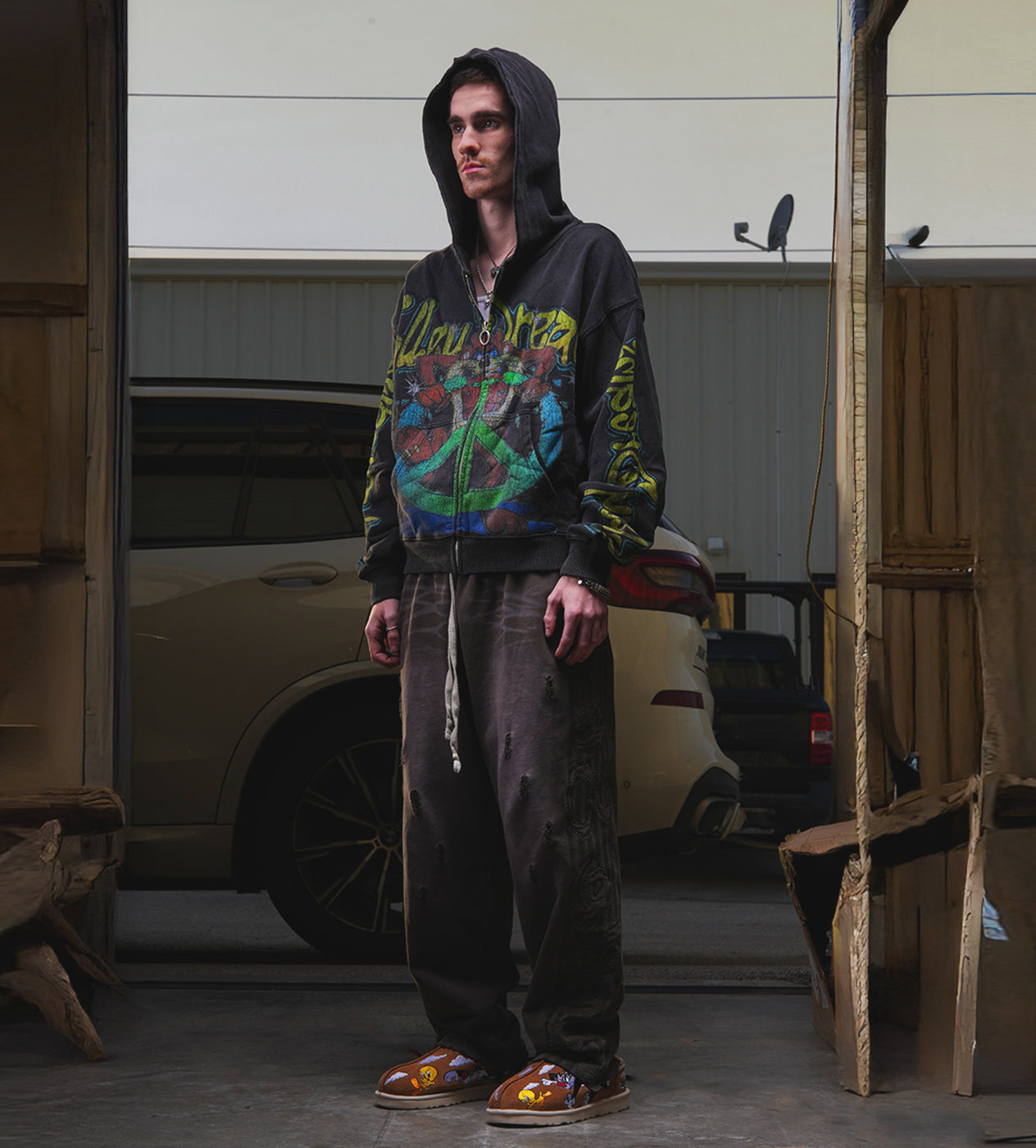 Vale Forever Taz Zip Up Hoodie Black